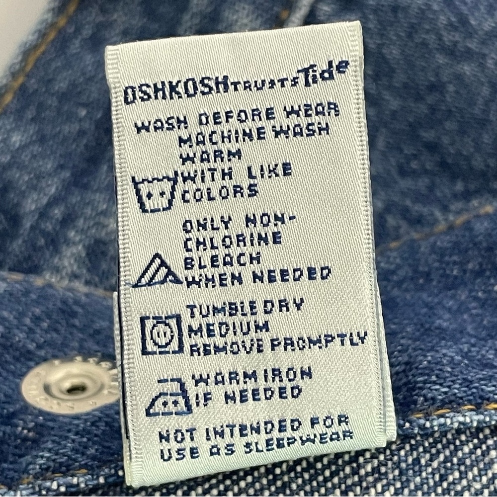 Vintage Oshkosh Baby Jean Jacket Classic Cotton Denim Unisex 3-6M - Picture 13 of 15